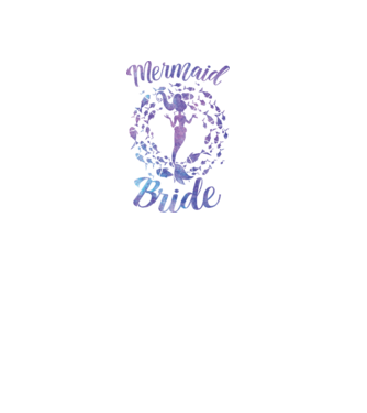 Mermaid bride aquarell model negru pe tricou