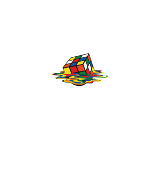 Melting Rubik model negru pe tricou