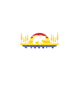 Land of Bears model negru pe tricou