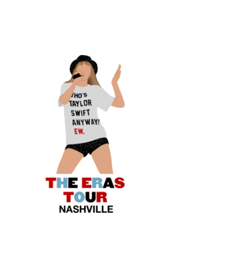 Taylor Swift The Eras Tour Nashville 2 model alb pe tricou