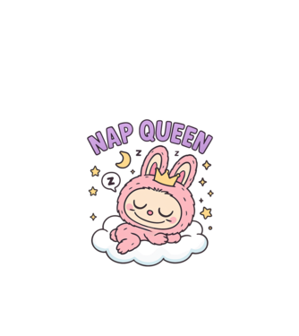 Nap Queen model alb pe tricou