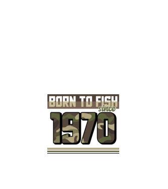 Born to fish since 1970 model alb pe tricou