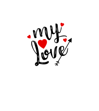My love model alb pe tricou