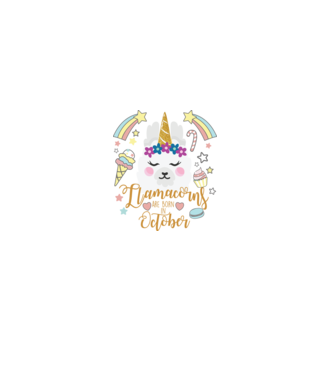 Llamacorns are born in October model alb pe tricou