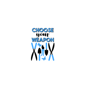 Choose your weapon model alb pe tricou