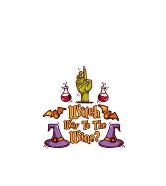 Witch way to the wine model verde de măr pe tricou