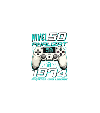 Nivel finalizat 50 1975 model negru pe tricou