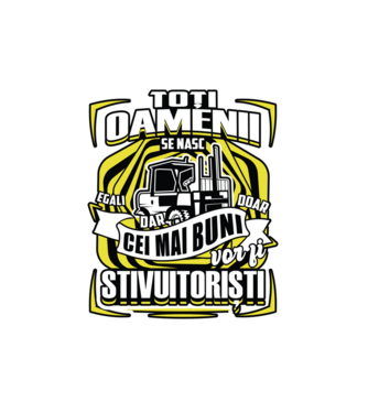 Toți oamenii stivuitoriști model alb pe tricou