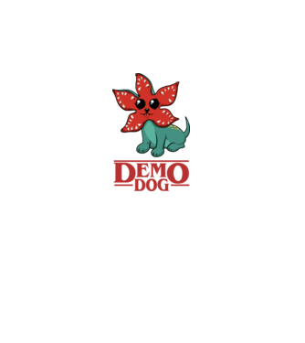 cute demodog model negru pe tricou
