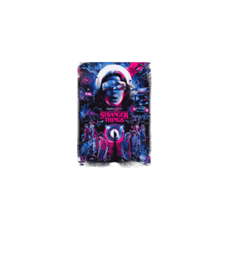 stranger things poster neon model negru pe tricou