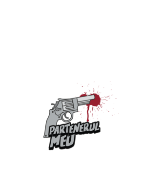 partenerul meu model alb pe tricou