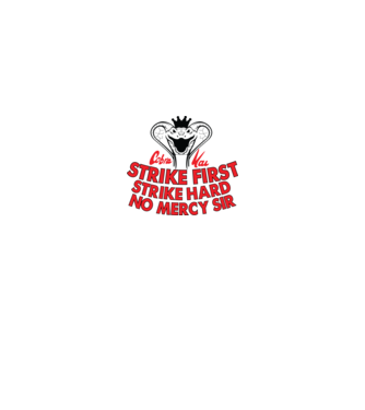 Strike first strike hard logo model alb pe tricou