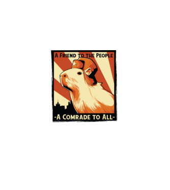 Soviet Capybara model gri pe tricou