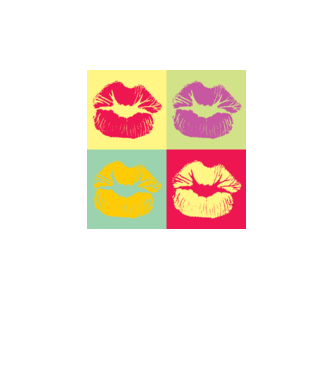 Pop Art Kiss model gri pe tricou