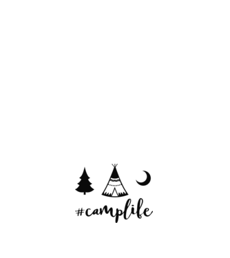 camplife model negru pe tricou
