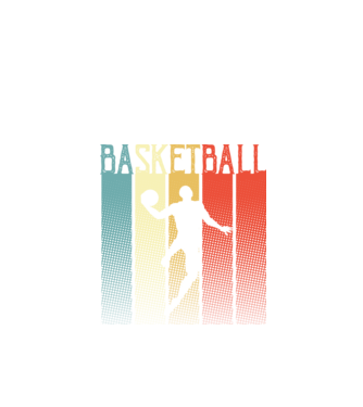 basketball vintage model negru pe tricou