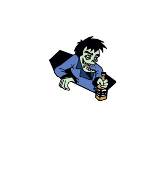Drunk Zombie model galben neon pe tricou
