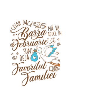 Favoritul familiei FEBRUARIE model albastru deschis pe tricou