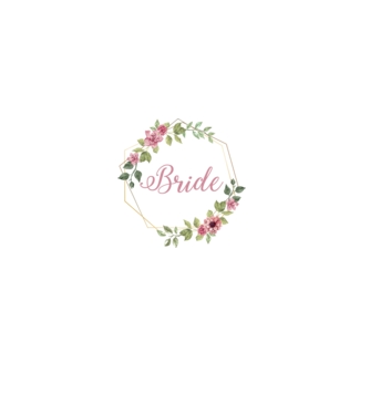 BRIDE pink floral model alb pe tricou