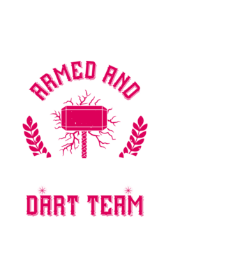 Armed and Hammered dart team model negru pe tricou