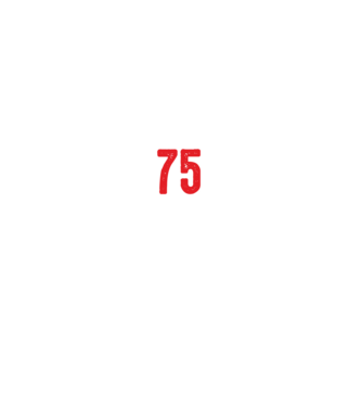 Purtătorul acestui tricou a împlinit: 75 de ani model negru pe tricou
