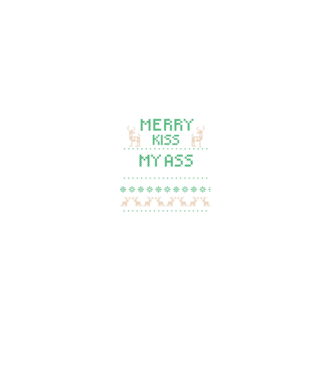 Merry kiss my ass ugly sweater model negru pe tricou