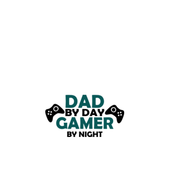 Dad by day gamer by night model alb pe tricou