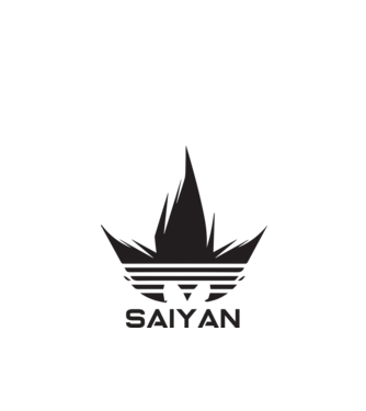 saiyan logo model alb pe tricou