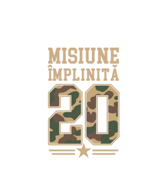 Misiune împlinită 20 model alb pe tricou