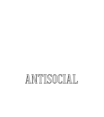 Antisocial model negru pe tricou
