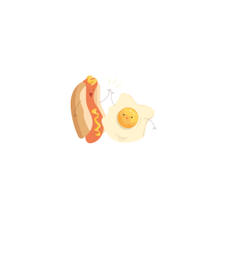 best friends hot dog egg model alb pe tricou