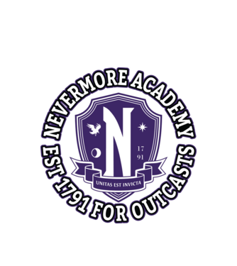  Nevermore academy model alb pe tricou