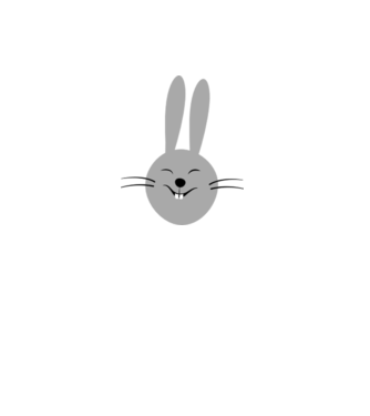 rabbit model alb pe tricou