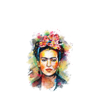 Frida Kahlo model alb pe tricou