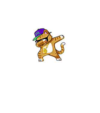 Cool Cat DAB model albastru închis pe tricou