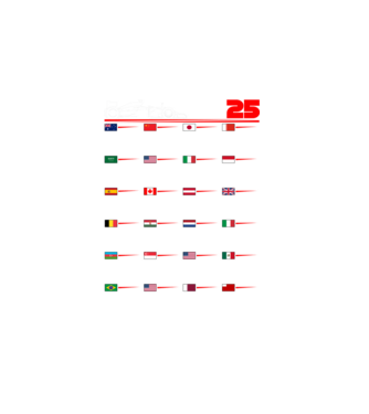 F1 calendar 2025 negru model alb pe tricou