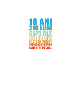 De 18 ani - luni - zile - ore - minute - secunde - sunt atât de cool model turcoaz pe tricou