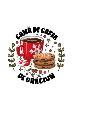 Cană de cafea de Crăciun model alb pe tricou