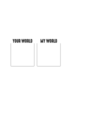Your World My World model alb pe tricou