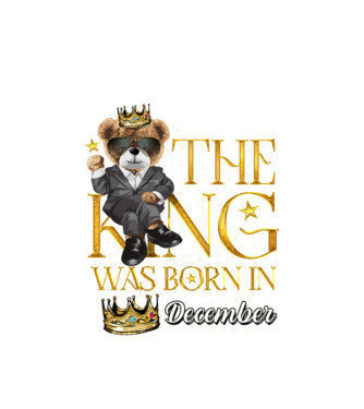 The king was born int DECEMBER model alb pe tricou