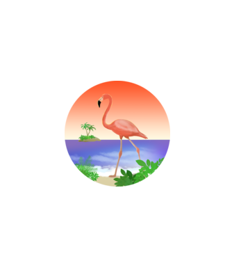 Flamingo model alb pe tricou