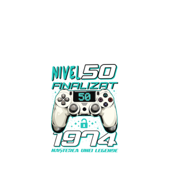 Nivel finalizat 50 1975 model negru pe tricou