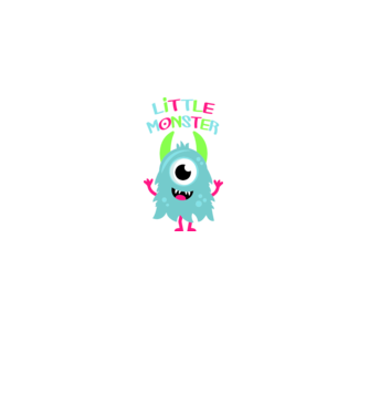 Little monster model alb pe tricou