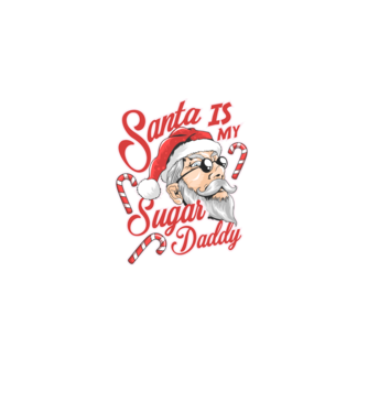 Santa is my sugar daddy model negru pe tricou