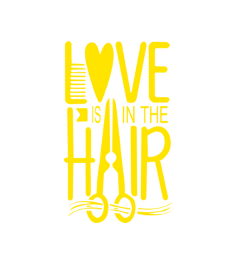 Love is in the hair model alb pe tricou