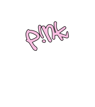 PINK model alb pe tricou