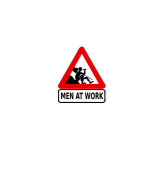 men at work model gri pe tricou