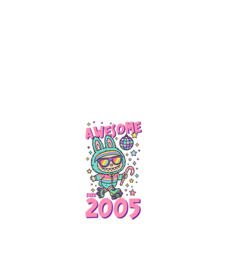 Awesome since 2005 - Labubu model alb pe tricou