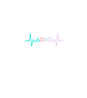 Playstation Symbols EKG model negru pe tricou