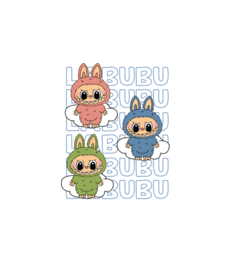 LABUBU model alb pe tricou